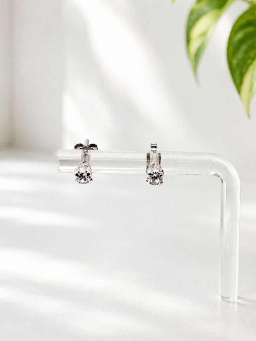 Vintage Clear Stone Stud Earrings